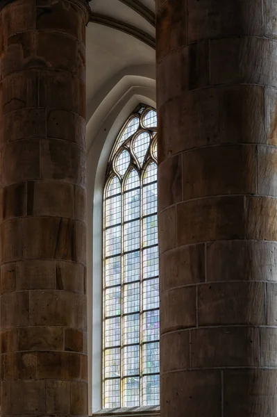Foltos Üvegablak Grote Kerk Den Haag Belsejében Hága Hollandia — Stock Fotó