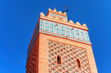 Marakeş, Fas 'taki Moulay al-Yazid Camii olarak da bilinen Kasbah Camii' nin minaresi.