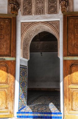 Marakeş, Fas 'taki Bahia Sarayı mimari görüşü Marakeş' in tarihi medine bölgesi UNESCO Dünya Mirası Bölgesi 'dir..