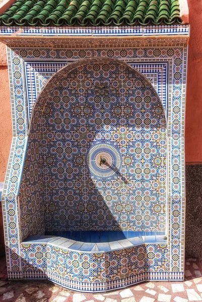 stock image Copper faucet with drinking water on a street in medina, Morocco, Africa