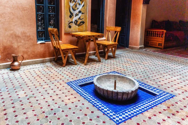 Riad Tradicional Marroquí Casa Tipo Casa Palacio Tradicional Marroquí Con — Foto de Stock