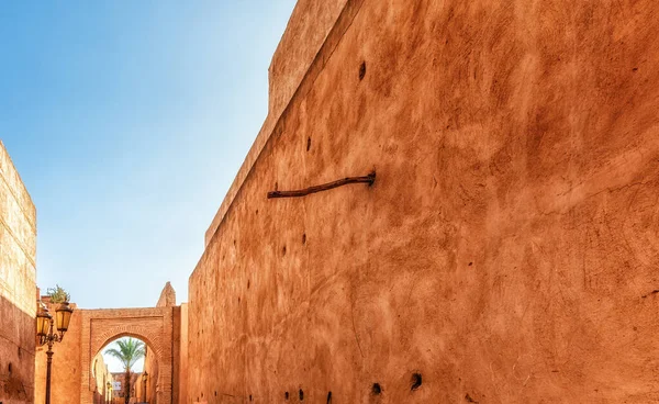 stock image Ancient Medina wall in the Kasbah, Marrakech, Morocco