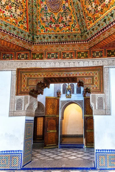 Détails Intérieur Palais Bahia Marrakech Maroc — Photo