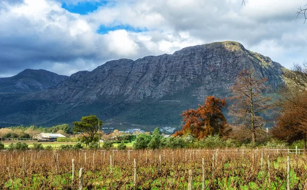 stock image Franschhoek winelands and mountain countryside South Africa