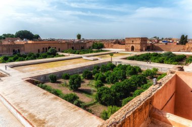 El Badi Palace Marakeş, Fas harap saray gibi. Arap Saadian sultan Ahmed El-Mansur tarafından yaptırılan.