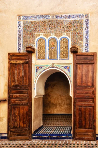 Beautiful Courtyard Decoration Bahia Palace Marrakesh Morocco — Stock Photo, Image