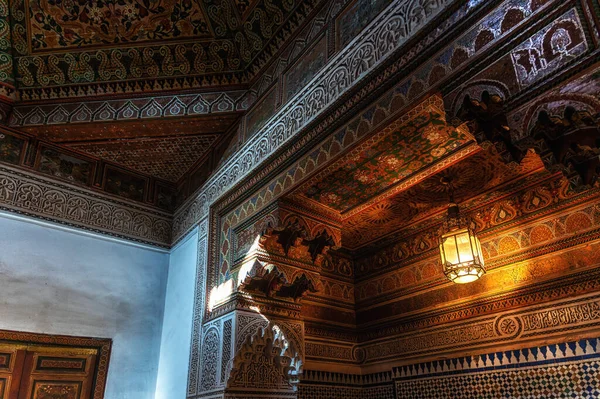 Interno Bellissimo Palazzo Bahia Marrakech Marocco Africa — Foto Stock