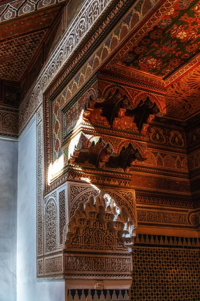 인테리어 아름다운 바히아 마라케시 모로코 아프리카 — 스톡 사진