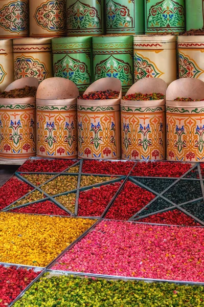 Colorful Spices Dyes Found Souk Market Marrakesh Morocco — 스톡 사진