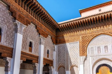 Madrasa Ben Youssef, Marakeş, Fas. 14. yüzyılda kurulan Fas 'taki en büyük medrese..
