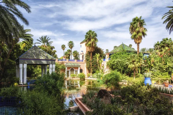 stock image The Majorelle garden is a tourist botanical garden of about 300 species on nearly one hectare. It was named after its founder, the French painter Jacques Majorelle, who created it in 1931.