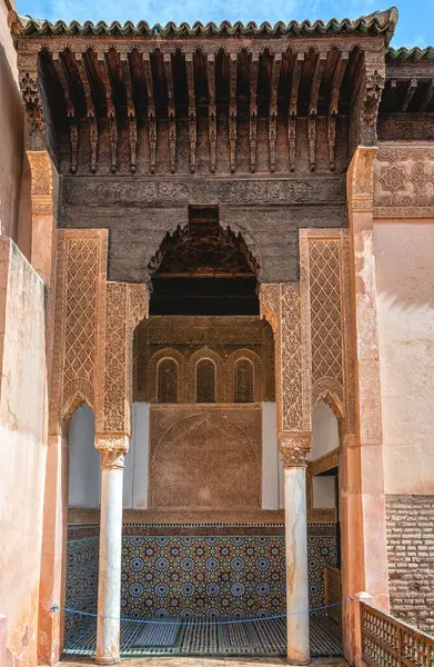 Courtyard Graves Saadien Tombs Marrakech Marrakesh Morocco North Africa Africa — Stock Photo, Image