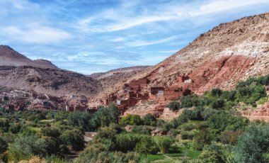 Yüksek Atlas Dağları 'ndaki Berber Köyü, Fas, Kuzey Afrika