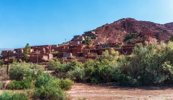 Uitzicht Een Berber Village Het Atlas Gebergte Marrakech Marokko Noord — Stockfoto