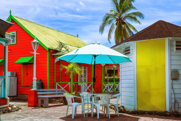 A traditional chattel house in Barbados, The Windward Islands, West Indies, Caribbean, Central America