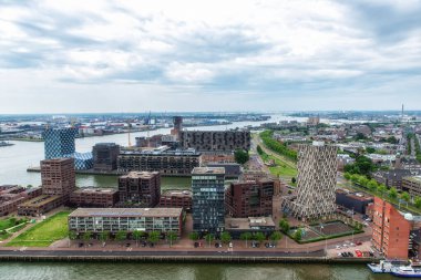 Avrupa direği gözlem kulesinden Rotterdam 'ın kuş bakışı görüntüsü, Hollanda