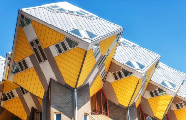 Yellow cubic houses in Rotterdam, The Netherlands. The 