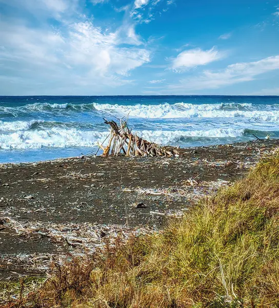 stock image view of the rock pools of Kaikoura - a popular seal colony and whale watching tourist destination on the east coast of the South Island in New Zealand.