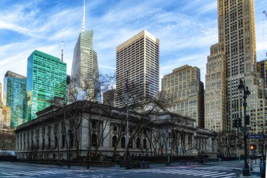 New York, ABD - 22 Düzenbaz 2023: New York Şehir Kütüphanesi Manhattan