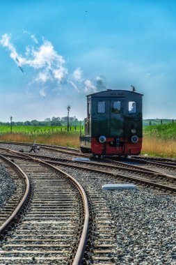 Hollanda 'daki Vintage Steam lokomotif görüntüsü