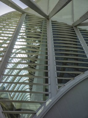 Valencia, İspanya - 15 Temmuz 2018: Sanat ve Bilim Müzesi. Calatrava 'nın modern mimarisi.