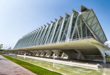 Valencia, İspanya - 15 Temmuz 2018: Bilim Müzesi, Valencia İspanya La Ciudad de las Artes y de las Ciencias de Valencia