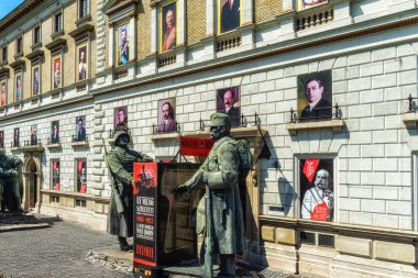 Budapest, Hungary - 11 June 2022: Vrkert Bazaar Housing an exhibition about WW1 and Hungary's struggles during this period of the Austro Hungarian Empire. clipart