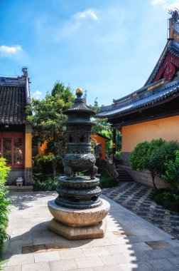 tütsü brülör şehir Tanrı'nın tapınağı, zhujiajiao, Çin