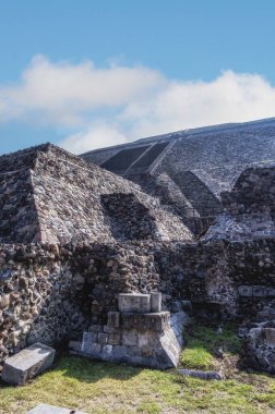 Teotihuacan, Meksika 'daki Aztek ve Piramitlerinin Antik kalıntıları.