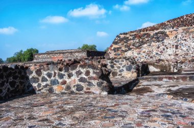 Teotihuacan, Meksika 'daki Aztek ve Piramitlerinin Antik kalıntıları.