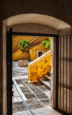 Inner courtyard of San Miguel Fort, Campeche Mexico clipart