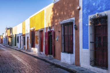 Koloni binaları, tarihi güçlendirilmiş Campeche kasabası, UNESCO Dünya Mirası Alanı, Campeche, Meksika, Kuzey Amerika