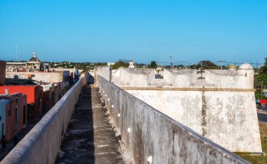 Fortified Wall details Surrounding Campeche, Mexico. Built by the Spanish in the 17th Century to Protect the Town from Marauding Pirates clipart