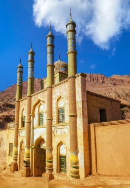 Çin 'in Xinjiang kentindeki Turpan yakınlarındaki Tuyoq vadisi ana Müslüman camii..