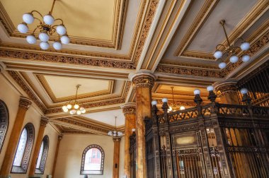 Mexico City, Meksika 'daki tarihi posta ofisi. Palacio de Correos de Mexico mu yoksa Correo Belediye Başkanı mı?)