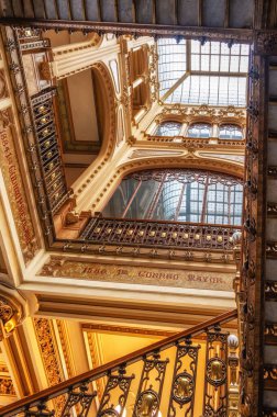 Mexico City, Meksika 'daki tarihi posta ofisi. Palacio de Correos de Mexico mu yoksa Correo Belediye Başkanı mı?)