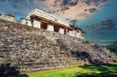 Unesco 'nun dünya mirası Palenque, Chiapas, Meksika' daki Maya harabeleri.