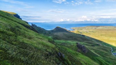Isle of skye İskoçya'da güzel quiraing peyzaj