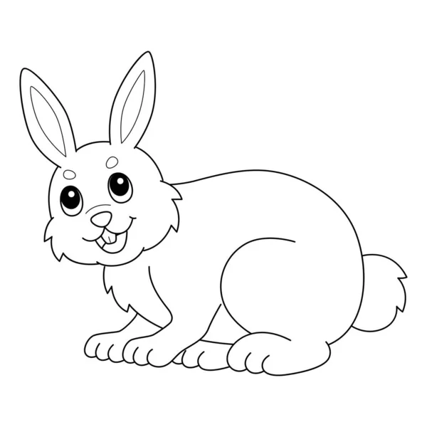 Bir Tavşanın Şirin Komik Renkli Sayfası Çocuklar Için Saatlerce Boyama — Stok Vektör
