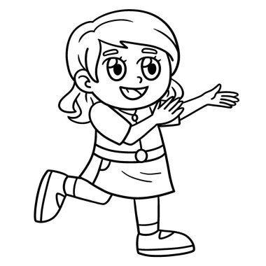  Mutlu bir kızın sevimli ve komik renkli sayfası. Çocuklar için saatlerce boyama eğlencesi sağlıyor. Renk, bu sayfa çok kolay. Küçük çocuklar ve yeni yürümeye başlayanlar için uygun..