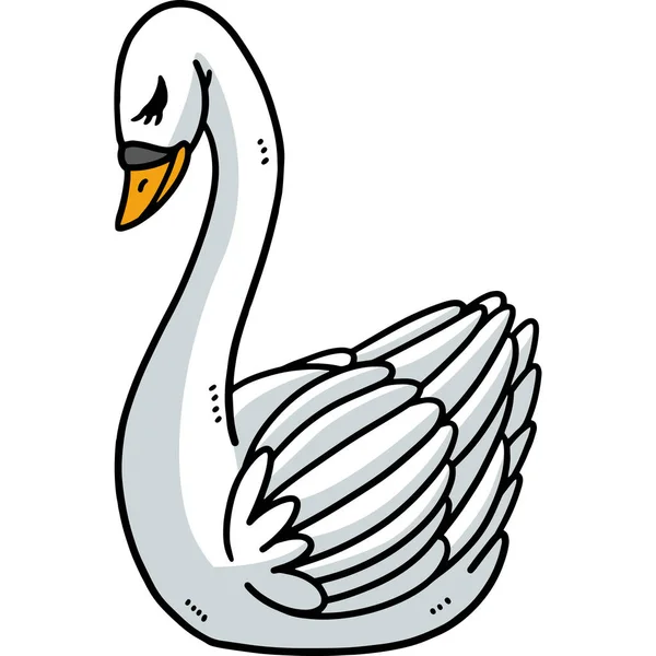 Este Clipart Dibujos Animados Muestra Una Ilustración Swan — Vector de stock