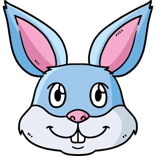 Este Clip Dibujos Animados Muestra Una Ilustración Cabeza Conejo — Vector de stock