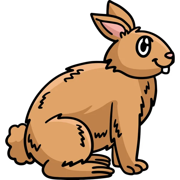 Dieser Cartoon Clip Zeigt Ein Stehendes Kaninchen — Stockvektor
