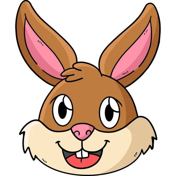 Este Clip Dibujos Animados Muestra Una Ilustración Cabeza Conejo — Vector de stock