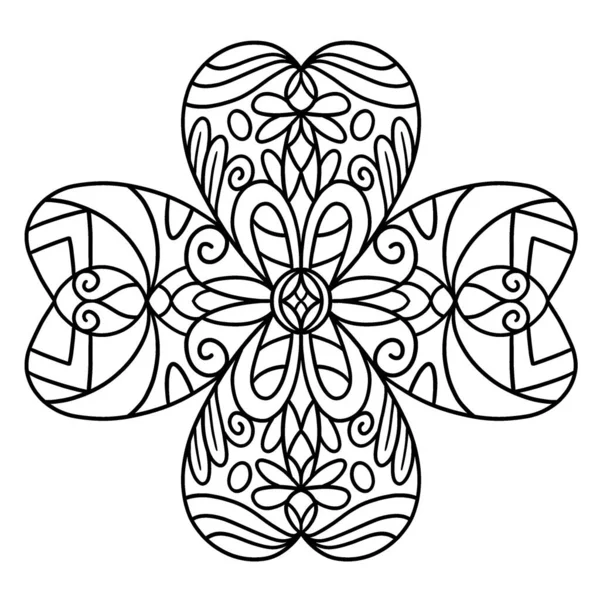Une Coloriage Mignon Drôle Une Saint Patricks Day Shamrock Mandala — Image vectorielle