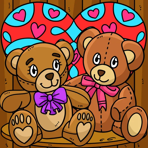 Цей Мультфільм Показує Двох Маленьких Ведмедів Притчі Про Кохання — стоковий вектор