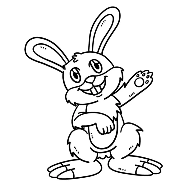 Roztomilé Zábavné Omalovánky Bunny Standing Poskytuje Hodiny Omalovánky Zábavy Pro — Stockový vektor