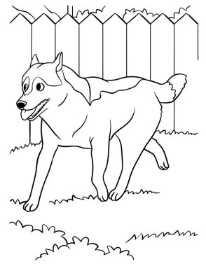 Sibirya Husky 'sinin şirin ve komik renkli sayfası. Çocuklar için saatlerce boyama eğlencesi sağlıyor. Renk, bu sayfa çok kolay. Küçük çocuklar ve yeni yürümeye başlayanlar için uygun..