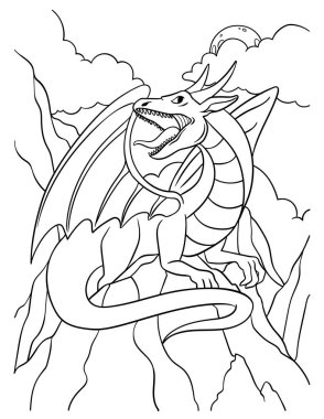 Bir ejderhanın sevimli ve komik renkli sayfası. Çocuklar için saatlerce boyama eğlencesi sağlıyor. Renk, bu sayfa çok kolay. Küçük çocuklar ve yeni yürümeye başlayanlar için uygun..