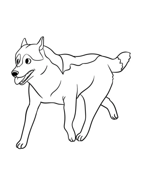 Cute Funny Coloring Page Siberian Husky Provides Hours Coloring Fun — Stock Vector